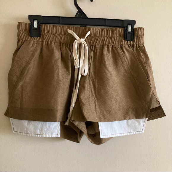 Pants - Brown Drawstring Fitted Shorts | Has Pockets | New No Tags